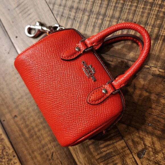 ✨️NWT Mini Coach Rowan Satchel Bag Charm Red✨️ - Picture 6 of 8